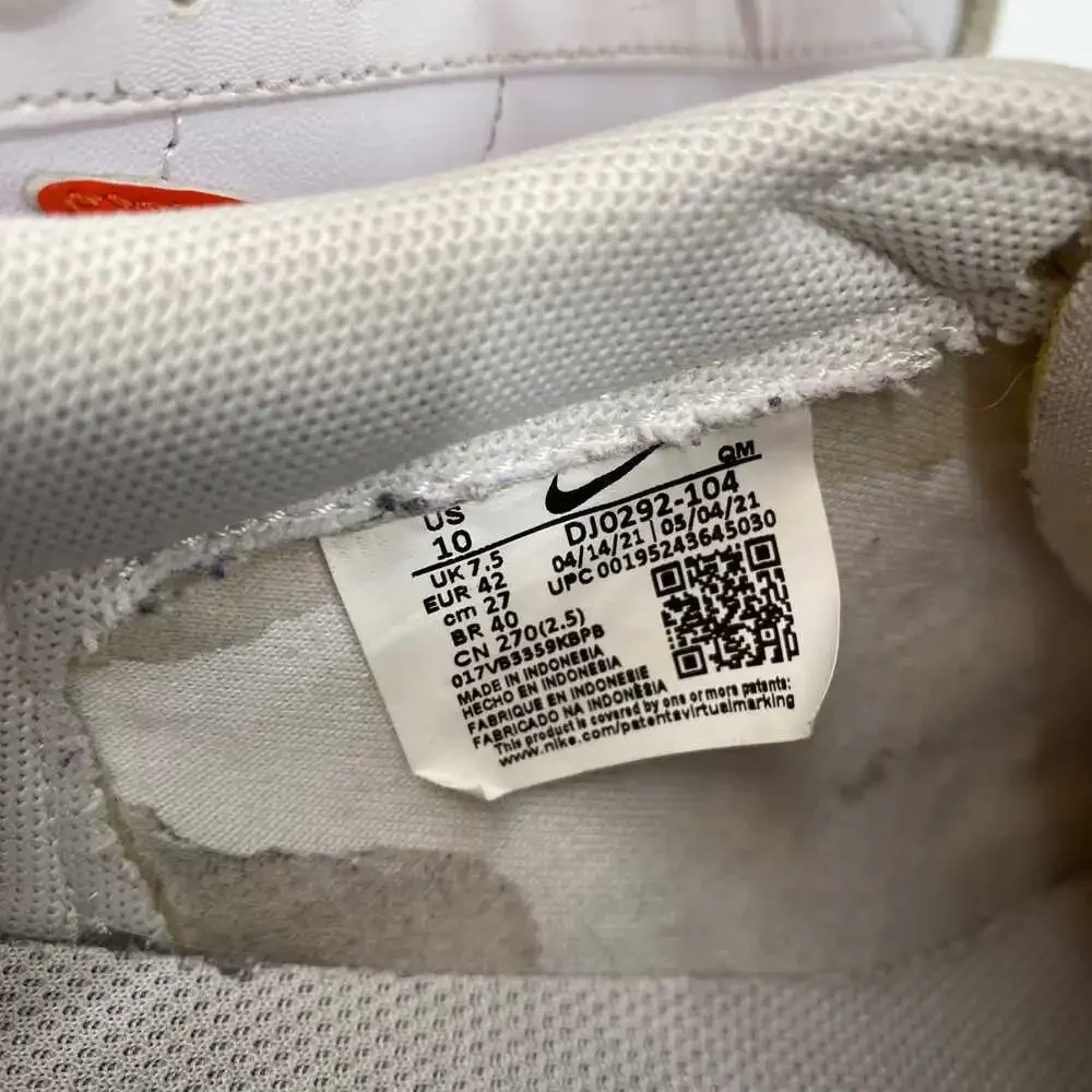 Nike White Orange Platform Blazer Sneakers | Women’s Size 10